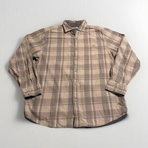 Tommy Bahama Relax Mens XLarge Flannel Long Sleeve Button Up Shirt Gray (A35)